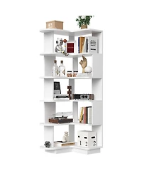 Rainsken 5-Tier Corner Bookshelf