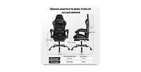 Boyel Living E-Sports Gaming Chair with Massage, Footrest & Recline – Pu Leather Ergonomic Racing Seat for Home Office