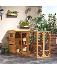 Aostirmotor 3-Tier Outdoor Feral Cat House with Escape Door & Asphalt Roof