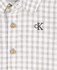 Calvin Klein Baby Boys' Plaid Polo Bodysuit and Twill Shorts, 2-Piece Set