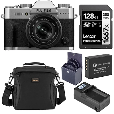 Fujifilm X-T30 Iii Mirrorless Camera Bundle with Xc 13-33mm f/3.5-6.3 Ois Lens, 49mm Filter Kit & Extra Battery