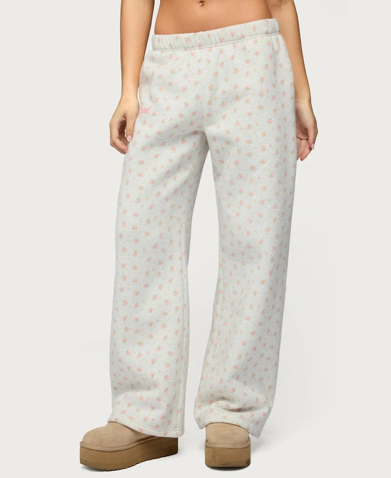 Edikted Womens Flower Power Sweatpants
