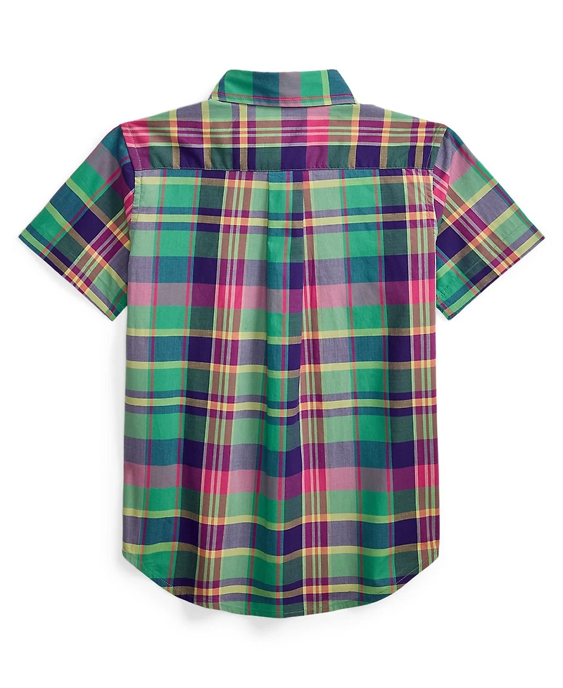 Polo Ralph Lauren Boys 2-7 Plaid Cotton Poplin Short-Sleeve Shirt