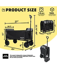 Rainsken Convertible Folding 4-Wheel Wagon Cart