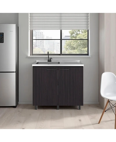 Fm Furniture Utility Sink Cabinet with 2 Doors and 3 Shelves