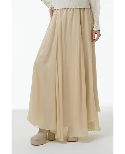 Leem Women's Elasticated Waist Asymmetric Skirt