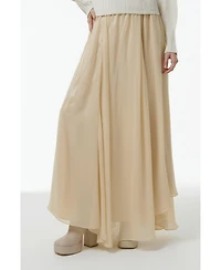 Leem Women's Elasticated Waist Asymmetric Skirt