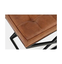 Jofran Global Archive Distressed Genuine Leather Ottoman Stool