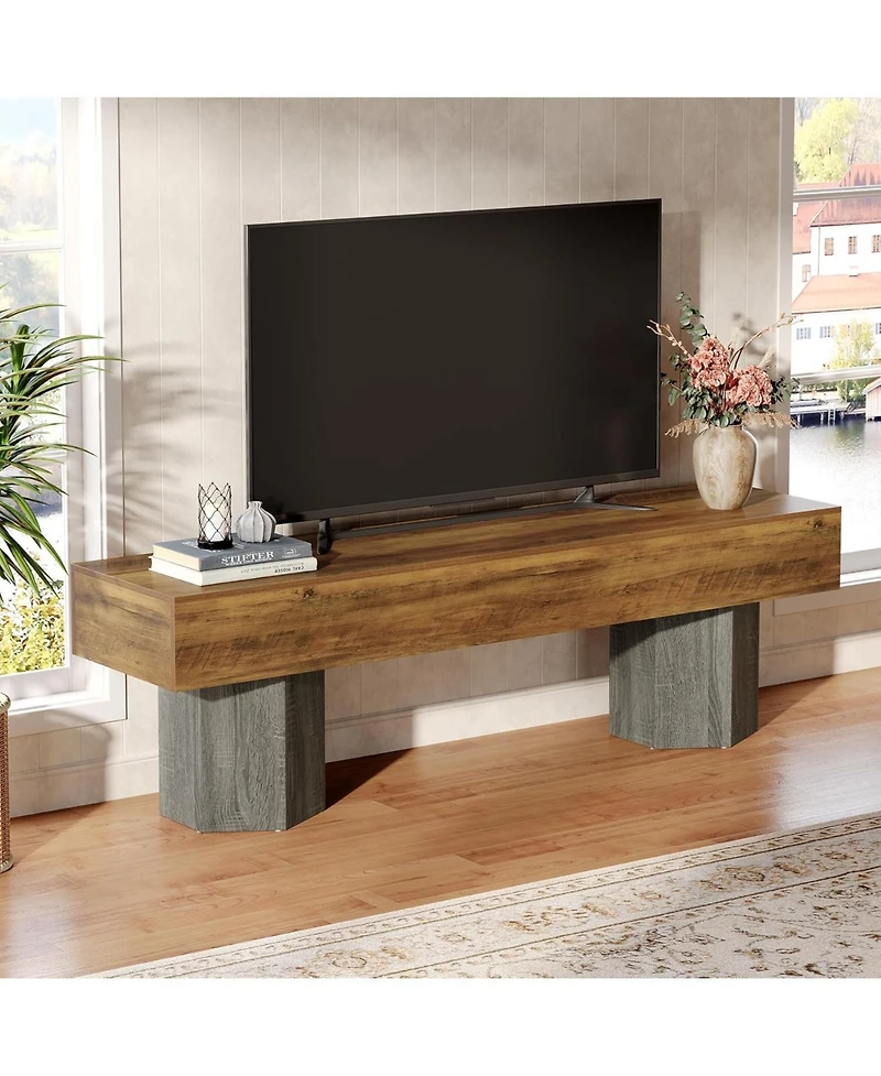 Tribesigns 63" Tv Stands for TVs up to 55''/65''/70'', Modern Low Media Entertainment Center for Living Room