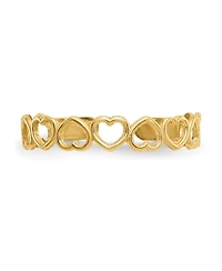 Curata Jewelry Solid 10k Gold Alternating Open Hearts Adjustable Toe Ring