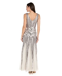 R & M Richards Petite Boat Neck Dress