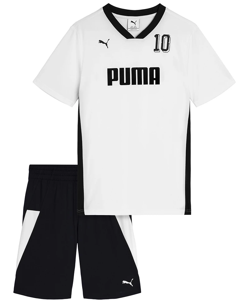 Puma Boys' 8-16 Short-Sleeve Graphic T-Shirt & Shorts, 2-Piece Set