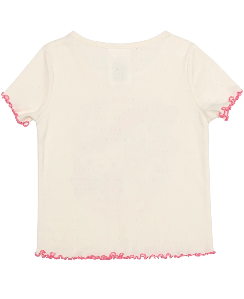 Hybrid Girls' 2T-6X Crewneck Top and Elastic Shorts, 2-Piece Set