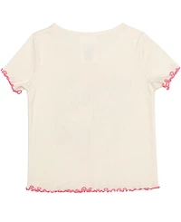 Hybrid Girls' 2T-6X Crewneck Top and Elastic Shorts, 2-Piece Set