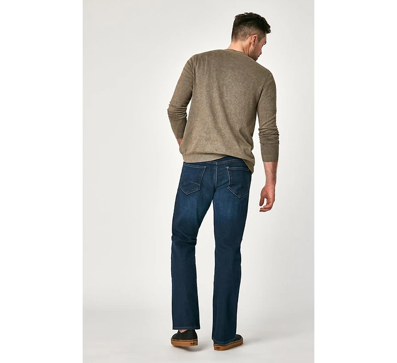 Mavi Jeans Men's Deep Clean Comfort Matt Mid Rise Relaxed Straight Leg