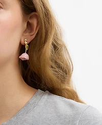 Coach Faux Stone Flower Drop Earrings