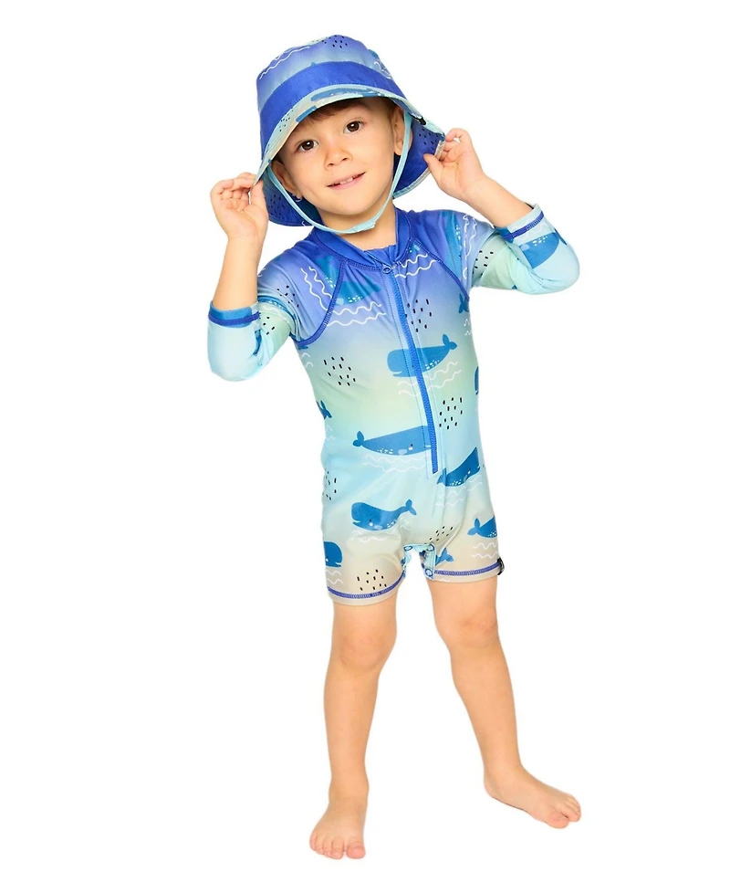 Deux par Toddler Polyester Beach Hat Whale Print