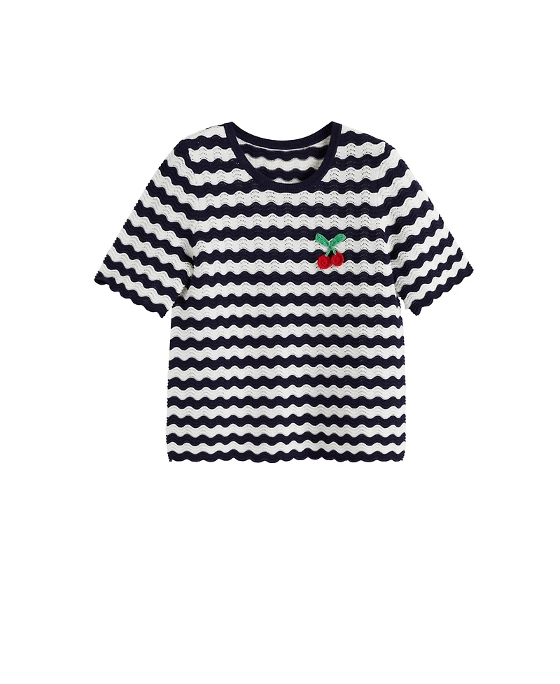 Chinti & Parker Women's Cherry Crochet Tee