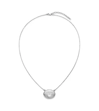Curata Jewelry 925 Sterling Silver Rhodium Plated 18+2 Inch Sideways Etched Locket Necklace 26.15mm Wide Locket Necklace
