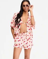 Roxy Women's Cropped Swim Cover Up Shirt