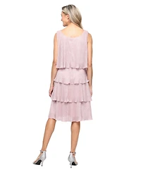 Sl Fashions Petite Tiered A-Line Midi Dress