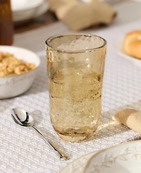 Lenox Homespun Amber Tall Tumbler Glasses, Set of 4