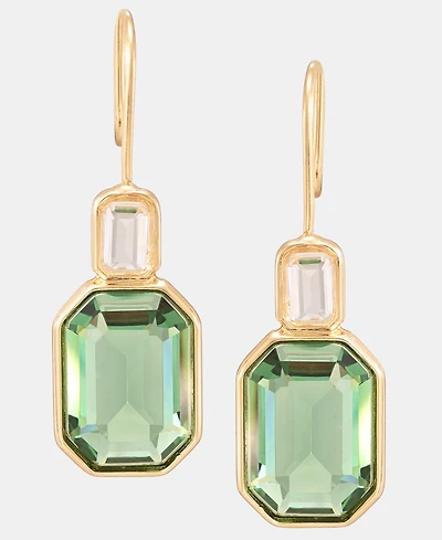Lauren Ralph Gold-Tone Aqua Stone Double Drop Earrings
