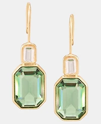 Lauren Ralph Gold-Tone Aqua Stone Double Drop Earrings