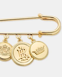 Lauren Ralph Lauren Gold-Tone Boxed Logo Charm Pin