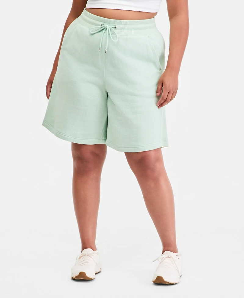 Id Ideology Plus Cotton-Blend Pull-On Bermuda Shorts, Exclusively at Macy's