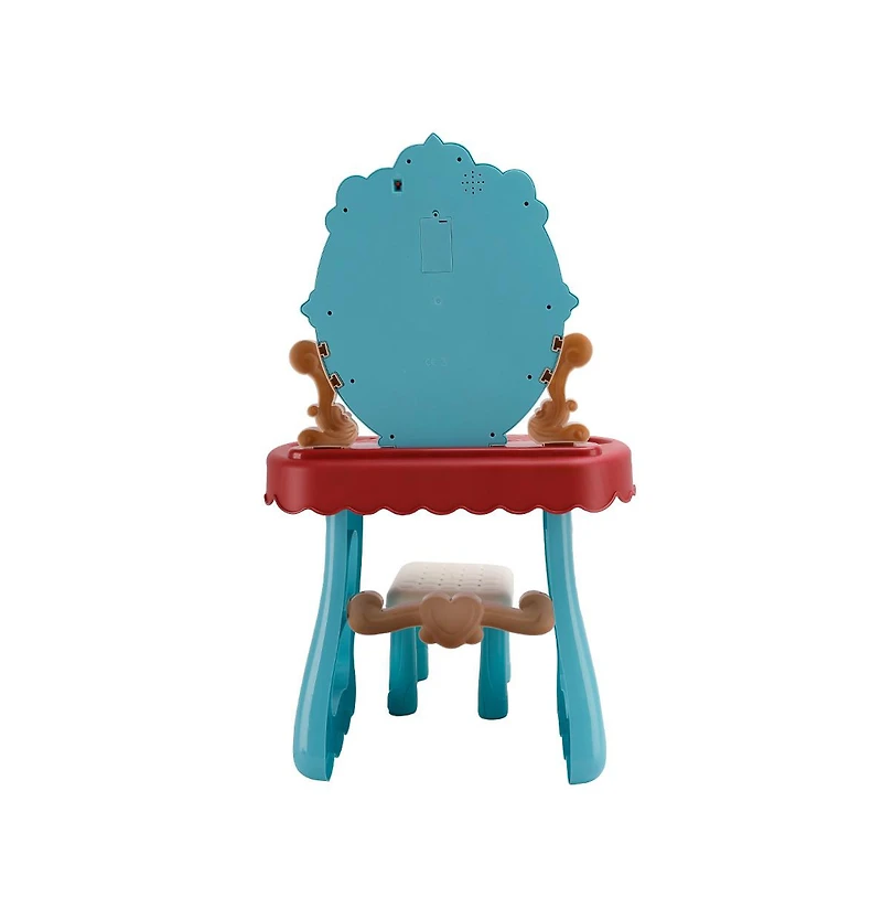 Bruce & Shark Musical Light-Up Vanity Gift Set with 29-Piece Pretend Play Makeup Toy for Girls