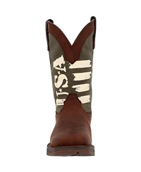 Durango Men's Rebel by Army Green Usa Print Western Boot