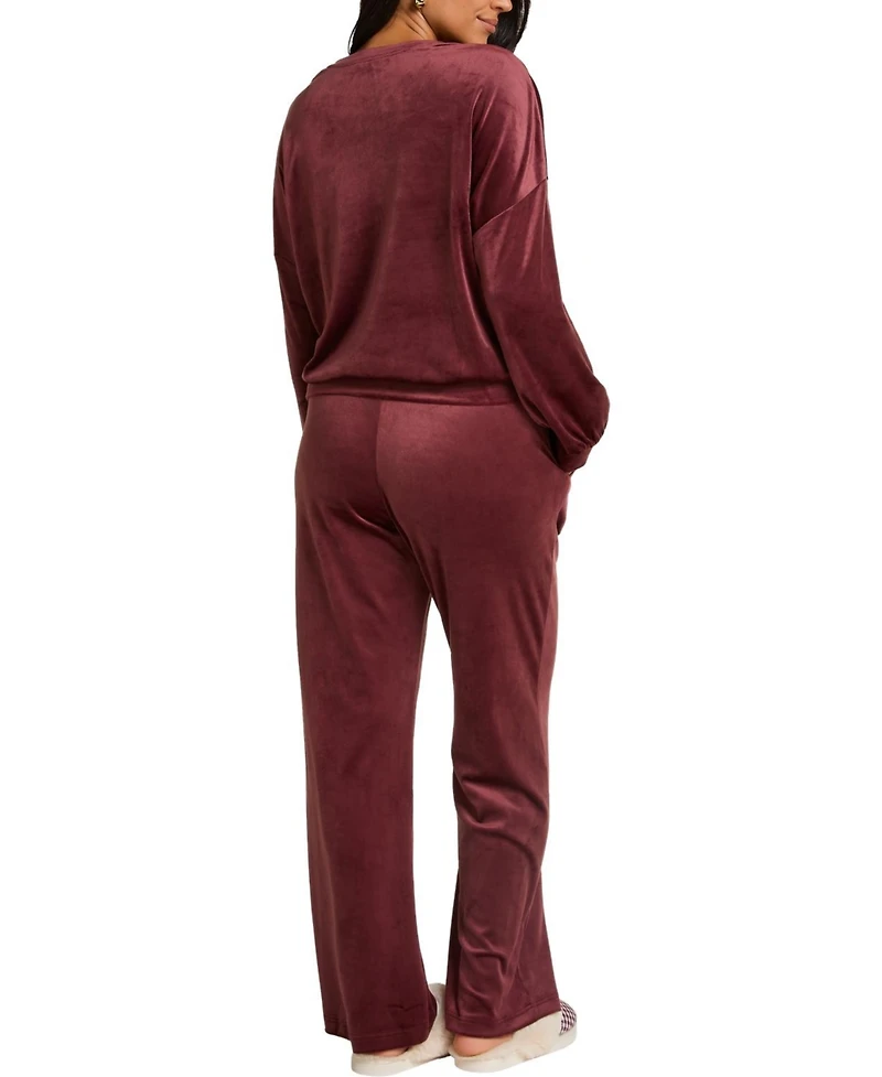 Hunkemoller Women's Velvet Pyjama Set Long-Sleeve