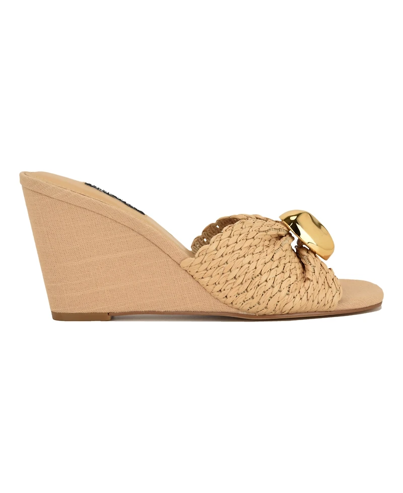 Nine West Women's Nessla Woven Slip-On Wedge Sandals