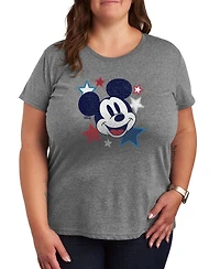 Hybrid Apparel Plus Disney Mickey Stars Usa Graphic Crewneck T-Shirt