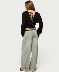 Edikted Women's Lillia V Neck Wrap Sweater