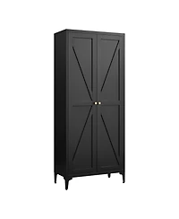 Clihome 2 Doors Metal Storage Cabinet Kitchen Pantry Cabinet With Adjustable Shelves