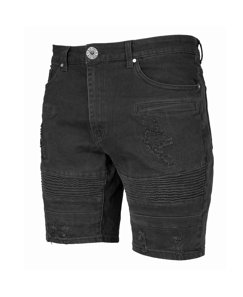 Blu Rock Men's Stretch Slim-Fit Casual Denim Shorts