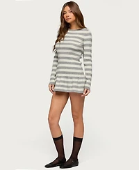 Edikted Women's Caisyn Striped Ribbed Knit Mini Dress