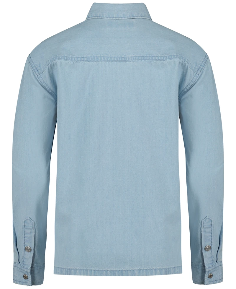 Calvin Klein Boys' 8-16 Chambray Long-Sleeve Woven Shirt