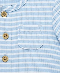 Little Me Baby Boys' Crewneck Romper, 2-Piece Set