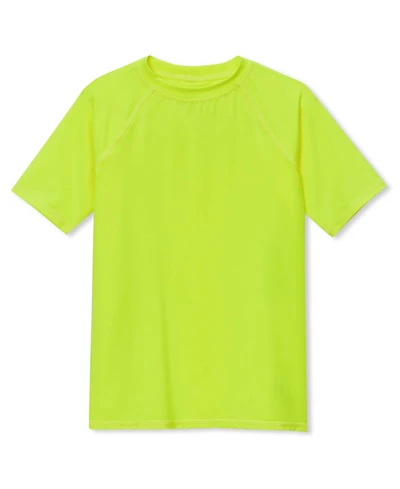 Lands' End Big Boys Husky Chlorine Resistant Short Sleeve Crew Neck Upf 50 Rash Guard