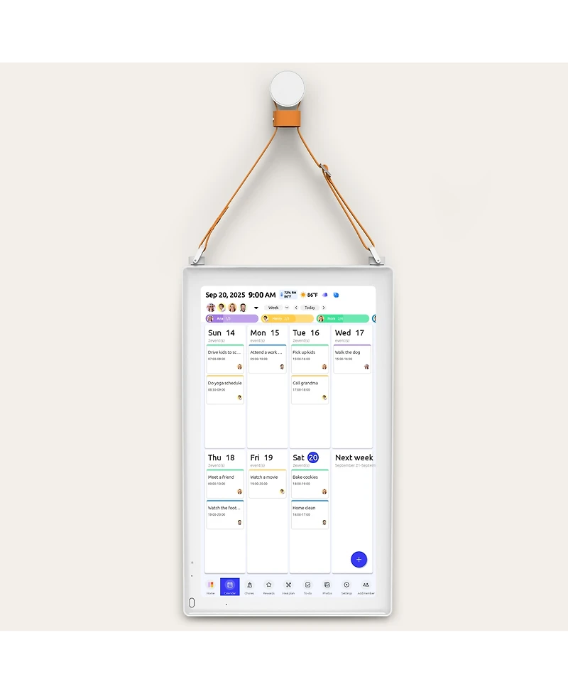 Everblog 21.5'' Digital Calendar & Chore Chart - Smart Interactive Display for Family Schedules