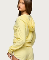 Edikted Women's Madilyn Terry Cloth Zip Up Hoodie