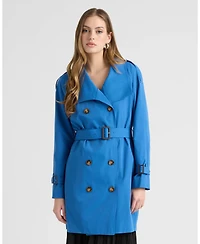 Nvlt Women's Trench Coat with Self Belt