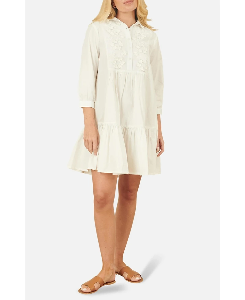 Yumi Women's Cotton Flower Tunic Dress