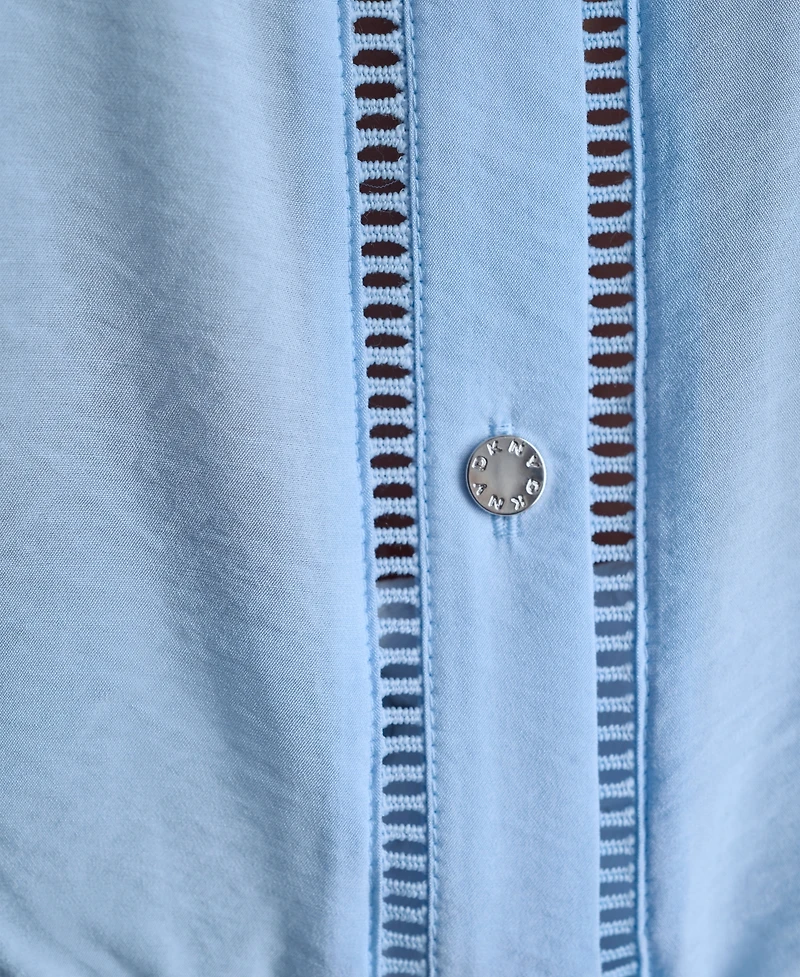 Dkny Women's Short-Sleeve Button-Down Blouse