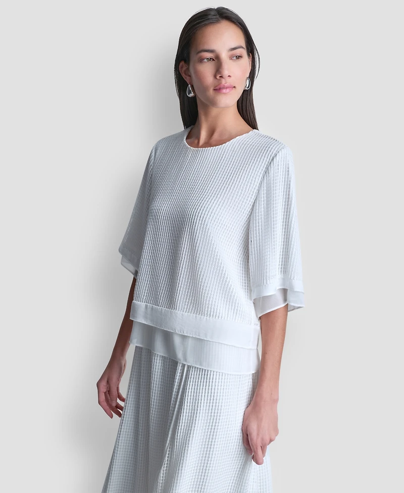 Dkny Women's Crew Neck Layered Top