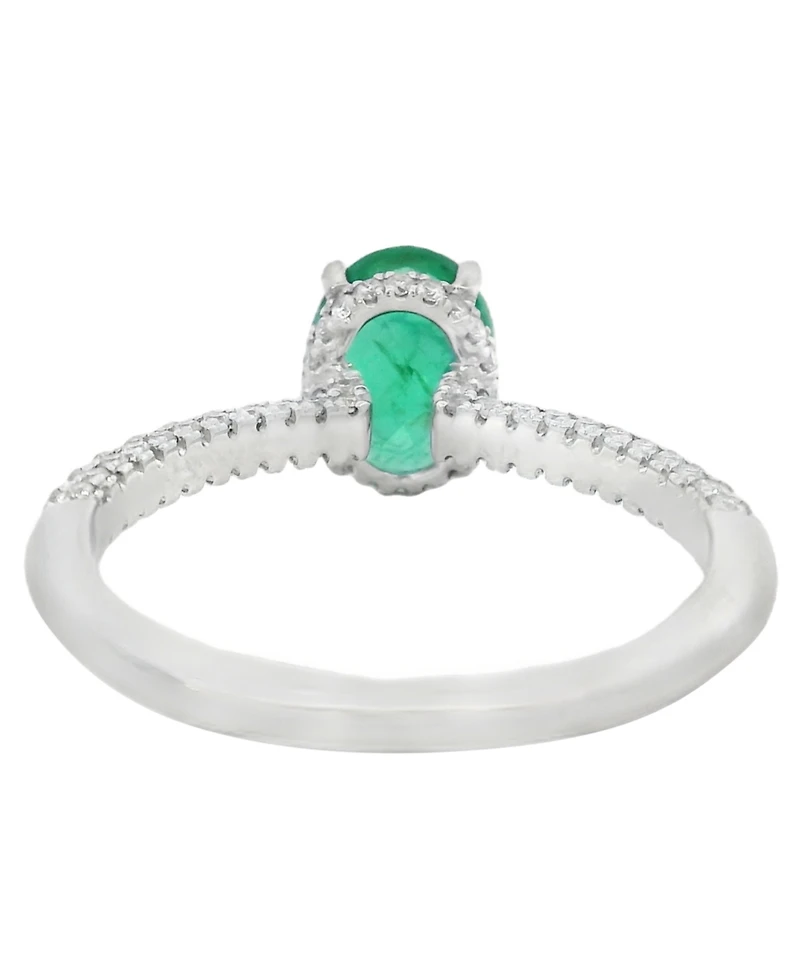 Macy's Sapphire (1.30 ct. t.w.) & Diamond (0.41 ct. t.w.) Ring in 14k White Gold (Also Available in Emerald)