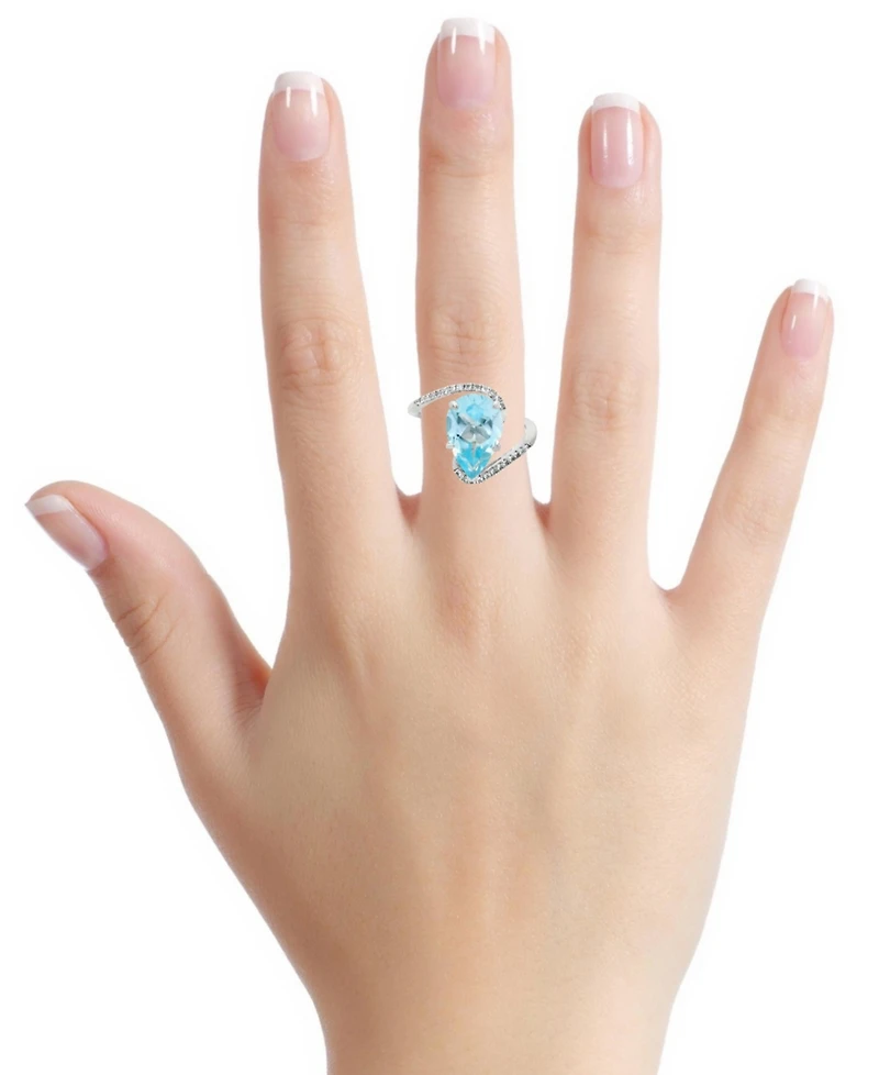 Macy's Sky Blue Topaz (3.45 ct. t.w.) & White (0.15 Ring Sterling Silver (Also Available Pink Amethyst)